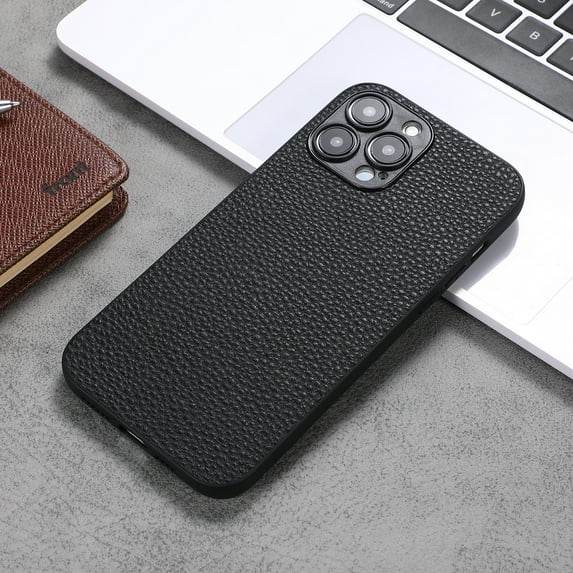 TECH CIRCLE Case Compatible with iPhone 13 Pro, Slim PU Leather Simple and Stylish Shockproof Phone Case Cover Lightweight Premium Soft TPU Bumper Protective Case or iPhone 13 Pro,Black