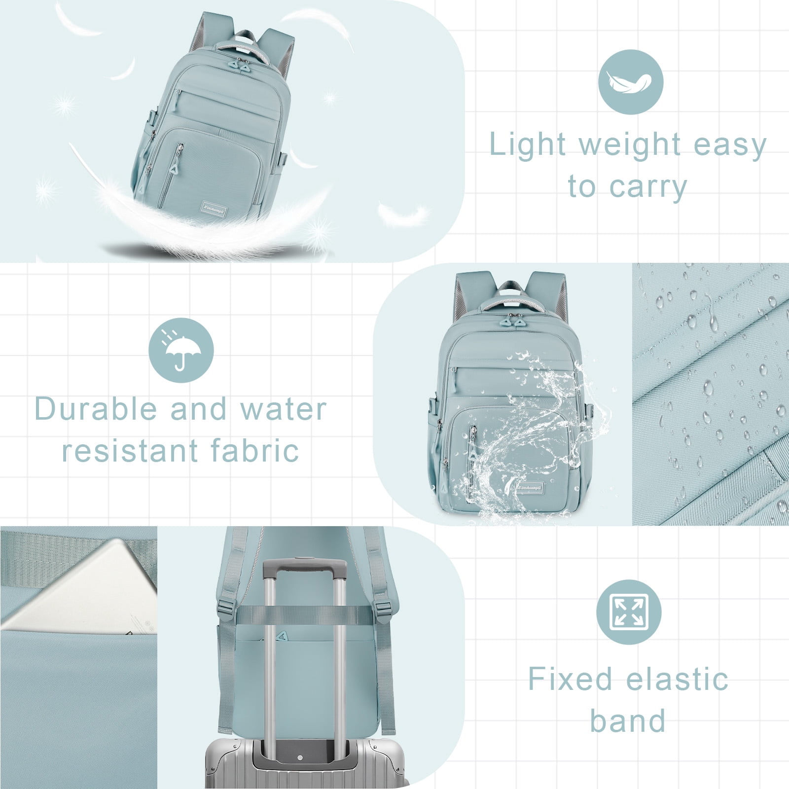 DAKIMOE School Backpack for College High Middle School Fashion Student Bag Teen Bookbag Laptop Backpack Women Travel Daypacks