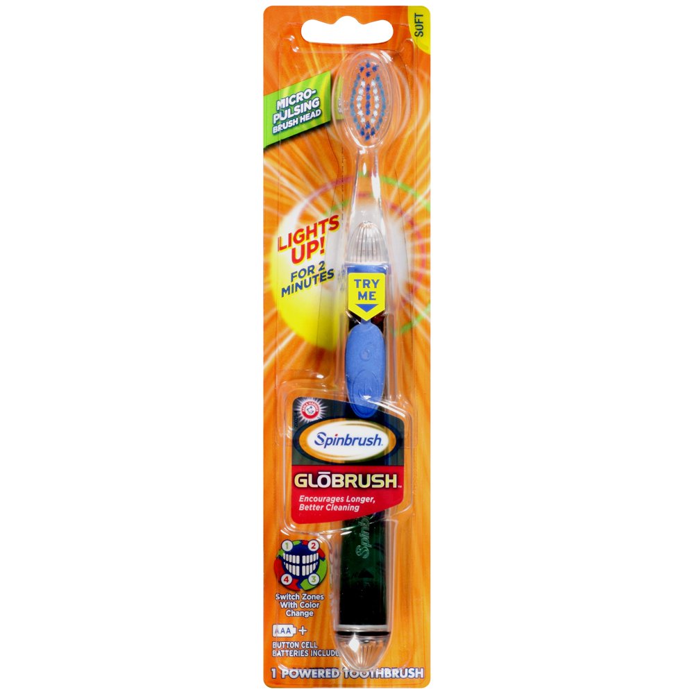 Arm & Hammer Spinbrush GloBrush Electric Battery Toothbrush, 1 count
