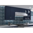 thumbnail image 4 of Myst Lake Blue Brick Joint Marble Look Polished Glass Mosaic Wall Tile, 4 of 4