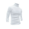 thumbnail image 1 of INSPIRE CHIC Chandails pour Hommes, Chandail à Col Roulé, Manches Longues, Extensible, Coupe Ajustée, Hauts 46 Blanc, 1 of 7
