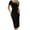 Black, variant on Kureaily Women's Summer Bodycon Casual Short Sleeve Square Neck Midi Dress Knit Side Slit Long Ribbed Dresses