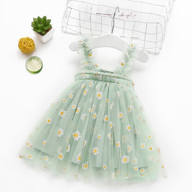 Robe d'Été Sans Manches pour Tout-Petits, Tutu pour Filles, Robe en Tulle pour Filles 2-3 Ans