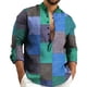 thumbnail image 2 of Blusas y camisas de manga larga con cuello en V, chaqueta de algodón y lino para hombre, camisa de manga larga estampada, cárdigan con botones, blusa para hombre, 2 of 6