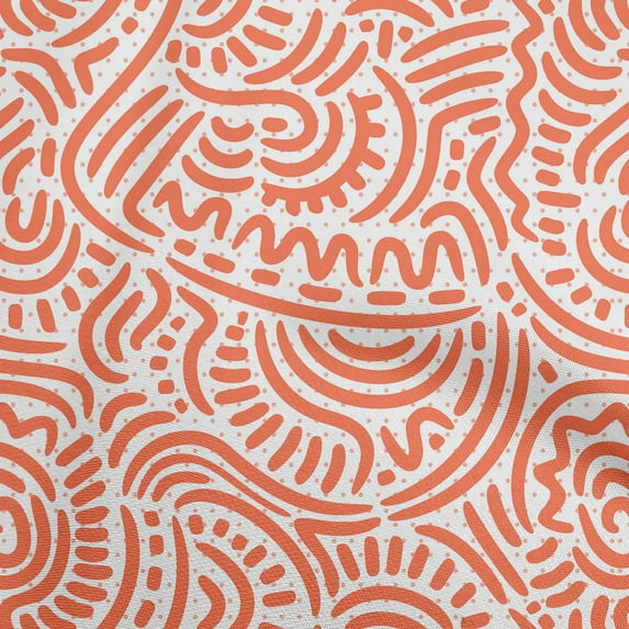 oneOone Cotton Poplin Dark Peach Fabric Japanese Quilting Supplies Print Sewing Fabric By The Yard 42 Inch Wide