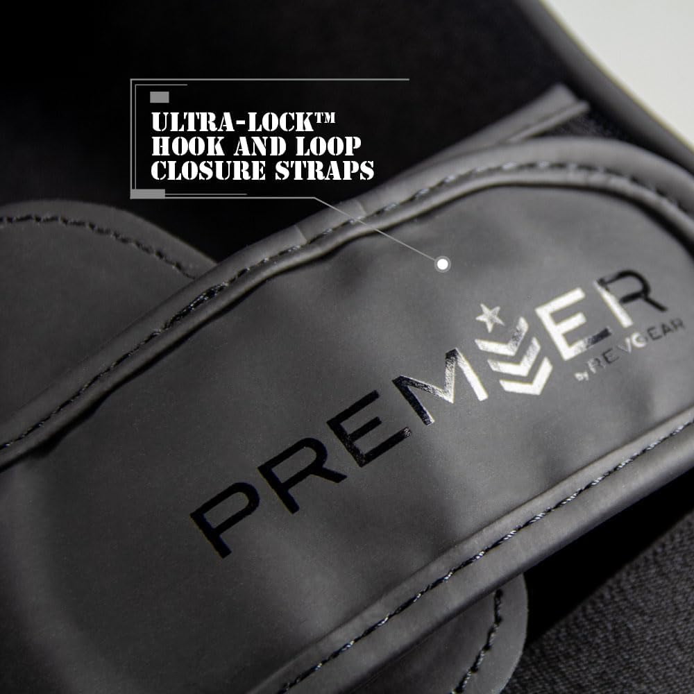 Revgear Premier Deluxe Shin Guards - Lightweight MMA Pads For Kickboxing, Muay Thai & Training, Hook & Loop Straps