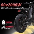 thumbnail image 5 of 2000W 60V25Ah | 20x4.0 Fat Tire Ebikes | Double-shoulder shock absorption E Bike | SHM 7-Speed Electric Bicycle | Hydraulic disc brake, 5 of 15