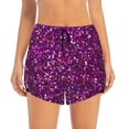 thumbnail image 2 of Xecao Colourful Glitter for Double-layer Running Short for Women, Perfect for Gym, Tennis, and More, Featuring a Convenient Pocket-Small, 2 of 7