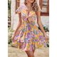 thumbnail image 4 of Vestido PRETTYGARDEN 2025 Floral Naranja Mini con Escote en V M, 4 of 8