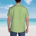 thumbnail image 4 of Fotbe Green Gingham Camisa Hawaiana para Hombre Unisex – Camisa Casual de Verano con Botones de Manga Corta de Algodón y Lino,XX-Large, 4 of 7
