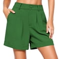 thumbnail image 3 of Shorts for Women 2026 Summer Elastic High Waist Wide Leg Dressy Casual Office Work Shorts with Pockets, 3 of 8