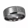 thumbnail image 2 of HOOUN 25pcs Silver Quality Stainless Steel Jewelry JESUS Religious Wedding Band Ring, 2 of 5