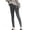 Grey, variant on Women's Winter Thermal Plush Lined Pants, Elastic High Waist Fleece Lined Leggings, Solid Color Cold Weather Base Layer, Cozy Home Loungewear, Soft Warmth Comfort Wear Gold M