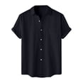 thumbnail image 2 of pstuiky Camisas de vestir de manga corta para hombre, Camisa informal de manga corta con cuello vuelto y cuello redondo de color liso para hombre camisetas de hombre s, 2 of 9