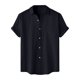 thumbnail image 2 of pstuiky camisetas de hombre, Camisa informal de manga corta con cuello vuelto y cuello redondo de color liso para hombre ropa de hombre l, 2 of 9