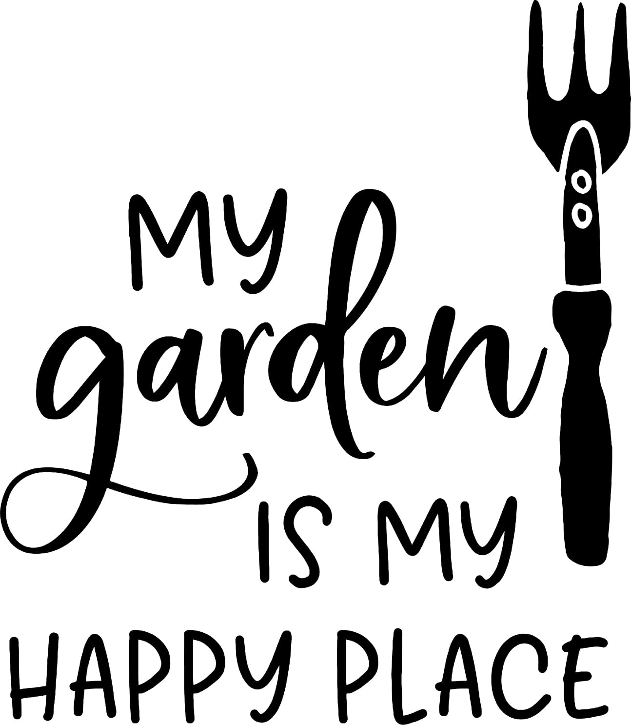 My Garden Is My Happy Place Gardening Plants Flowers Wall Decals for