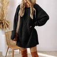 thumbnail image 2 of ClodeEU Womens Oversized Sweater Dress,Long Sleeve Grew Neck Chunky Knit Loose Tunics Pullover Tops Black,Womens Plus L, 2 of 7