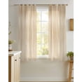 thumbnail image 4 of Orange Brown Sheer Curtains 45 Inch Length 2 Panels Set for Living Room/Bedroom, Modern Abstract Art Ombre Striped Kitchen Curtains Grommet Semi-Sheer Curtains Drapes Window Treatments 42"x45"x2, 4 of 7