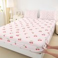 thumbnail image 3 of Homewish Red Cherry Girl 4pcs Bed Sheets,Dreamy Princess King Sheets,Kawaii Fruit Super Cozy Sheet Set,Ultra Soft Home Decor, 3 of 7