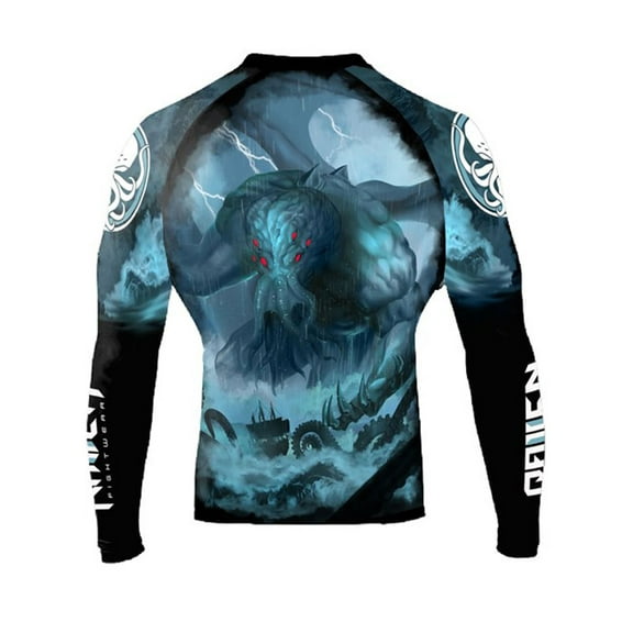 Raven Fightwear Men's The Great Old One Cthulhu Rash Guard MMA BJJ Black