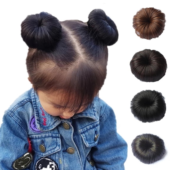 DAPRZIY Kids Girls Hair Bun Extension Wig Hairpiece Wavy Curly Messy Donut Chignons Practical
