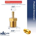 thumbnail image 2 of MAACFLOW Latón 1/4"" Macho NPT a 1/8"" Manguera ID Barb Manguera Adaptador Conector (Paquete de 4), 2 of 5