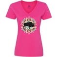 thumbnail image 3 of Inktastic Buffalo Cute Western Pattern Women's V-Neck T-Shirt, 3 of 5