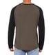 thumbnail image 3 of Camisetas de manga larga Raglan casual para hombres INSPIRE CHIC, estilo Henley, XL, color marrón y negro, 3 of 6