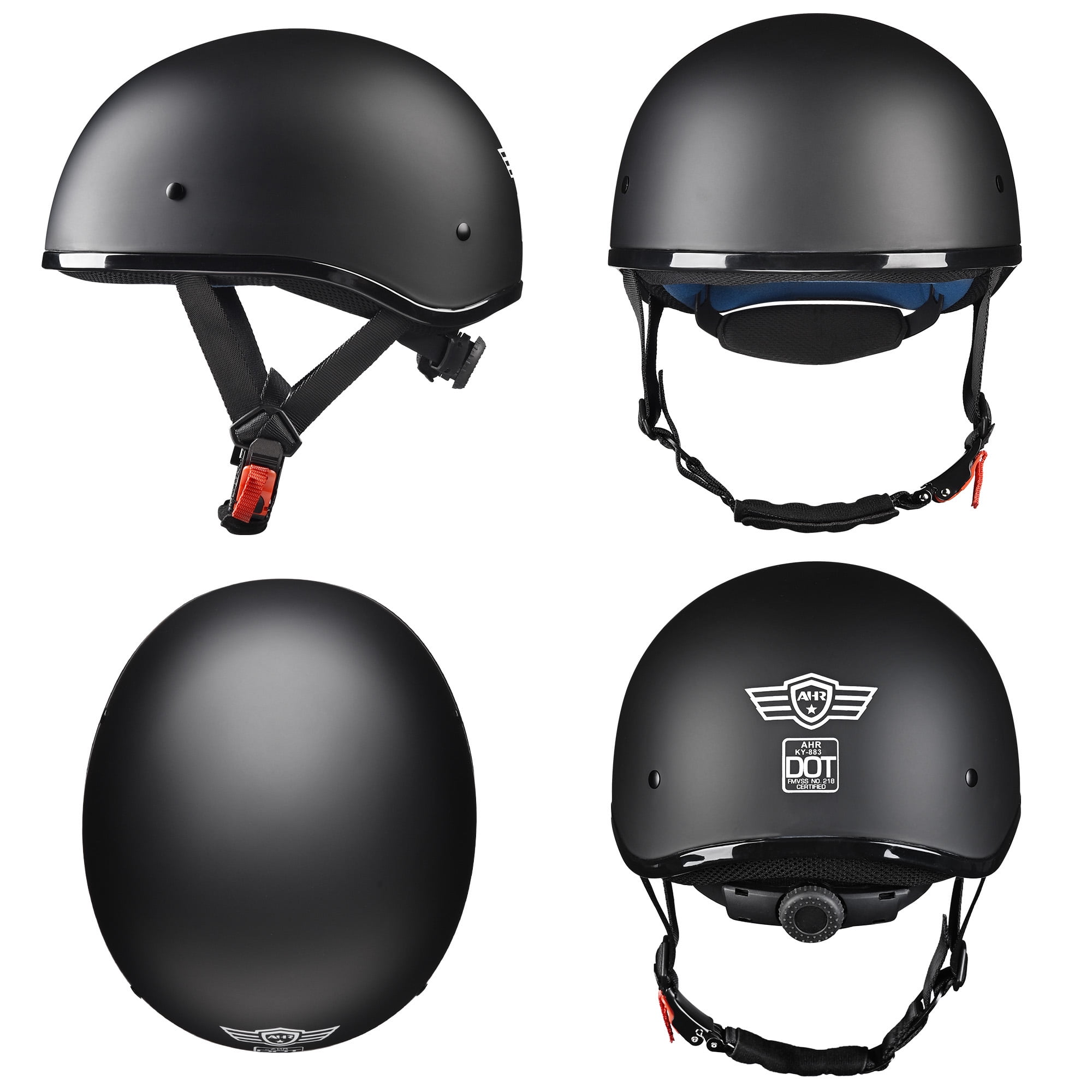 AHR Half Face German Style Motorcycle Helmet DOT Chopper Cruiser Scooter - Walmart Business Supplies AHR Half Face German Style Motorcycle Helmet DOT Chopper Cruiser Scooter - Walmart Business Supplies