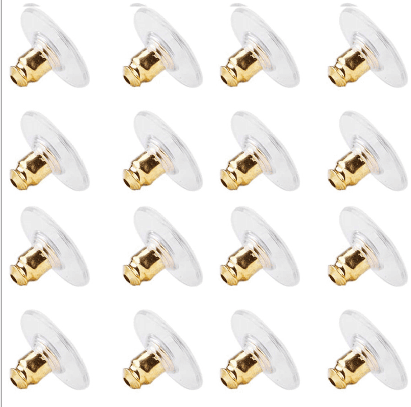 Earring Backs for Studs Bullet Clutch with Pad Earring Backings Hypoallergenic Earring Stoppers Pierced Safety Backs for Earrings (120 Pcs), Women's