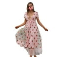thumbnail image 4 of Diconna Femmes Motif Fruit Robe Longue, Taille Svelte Robe Coupe Ample, 4 of 5