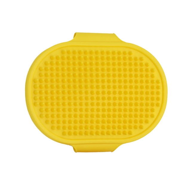 Methold Peine de cepillo para perros con anillo ajustable Cepillos ergonómicos Aseo Guante en forma de mano Ducha Baño Suministros de Suministros para perros amarillo/1 pieza