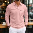 thumbnail image 3 of Oazcsf Polo T Shirts for Men Long Sleeve Button Polo Shirt Collared Casual Fashion T-Shirts Slim Fit Summer Classic Golf Shirts with Pocket, 3 of 5
