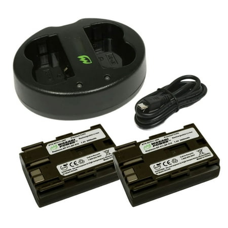 Replacement for Canon Optura 20 Battery (2-Pack 2000mAh) and Dual Charger