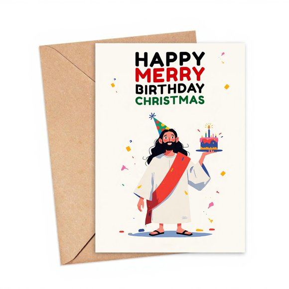 Tarjeta de felicitación TeloNook divertida de Navidad y cumpleaños 13x18 cm