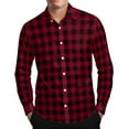 thumbnail image 2 of FDGIU Men's Fall Flannel Shirt - Button Down Plaid, Slim Fit Cozy Long Sleeve Fall Winter Layering Piece with Pocket, 2 of 7