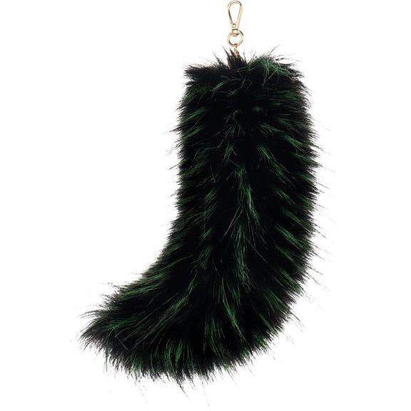 Jiibva Plush Tail Keychain Racoon Tail Keyring Fahionable Key Pendant for Backpack Handbag Purse Wallet Bag Hanging Decoration