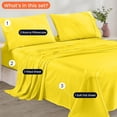 thumbnail image 3 of CCNY RV Sheet Set Bunk 36X76" Truck Sleeper 600 TC Egyptian Cotton Solid Camper 4PC Hotal Feel Sheets 6" Deep Pocket Yellow, 3 of 8