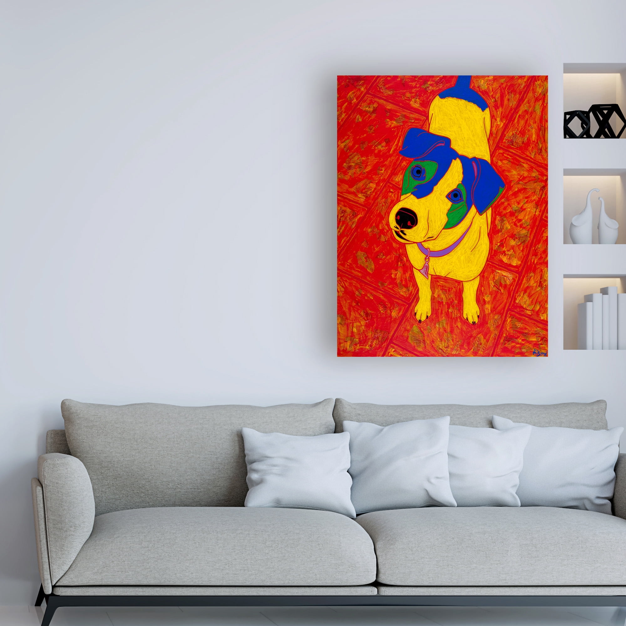 Trademark Fine Art 'Feisty Jack Russell' Canvas Art by Angela Bon