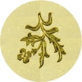 thumbnail image 1 of Ahgly Company Machine Washable Indoor Round Transitional Sun Yellow Area Rugs, 3' Round, 1 of 7