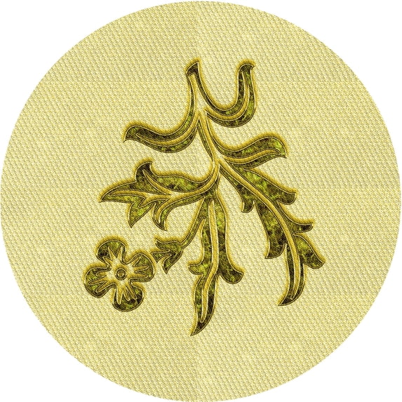 Ahgly Company Machine Washable Indoor Round Transitional Sun Yellow Area Rugs, 3' Round