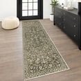 thumbnail image 3 of GLATTICE Runner Rug 2x6 Non Slips Rug Runner Super Soft Kitchen Runner Rug Printed Faux Wool Floral Thin Blue Rugs for Hallway Entryway Laundry Room Bedroom, Taupe Brown, 3 of 6
