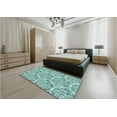 thumbnail image 4 of Ahgly Company Indoor Square Patterned Tron Blue Area Rugs, 7' Square, 4 of 6