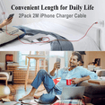 thumbnail image 4 of Aioneus Charging Cable 6FT, USB Cable Nylon Braided, Fast Charging Compatible with iPhone 13 12 11 Pro Max XS XR X 8 7 Plus 6S 6 SE 5S, Red, 4 of 9