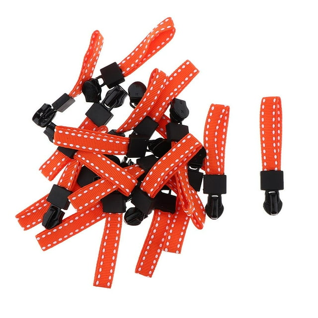 Abbracc 20Pcs Metal Zipper Silder with Grip Webbing Cord Zip Puller Fixer Replacements Orange Yellow