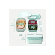 Bentgo Classic - صندوق Bento للبالغين، صندوق غداء مكون من 3 غرف قابل للتكديس مع مجموعة أواني قابلة للإزالة وحزام مانع للتسرب، خالي من مادة BPA، حاوية طعام مثالية لإعداد الوجبات، والعمل، وأثناء التنقل (Coastal Aqua)