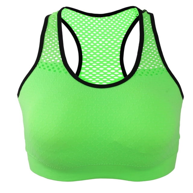 Ropa interior deportiva de malla sin costuras de una pieza sin montura para mujer, sujetador de chaleco de secado rápido para yoga y correr para mujer