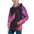 thumbnail image 2 of Pofeuu Neon Futuristic Dragon Print Kids Pullover Hoodies Warm Thick Hooded Sweatshirt with Packet for Boys Girls-Medium, 2 of 6
