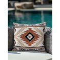 thumbnail image 4 of Outdoor Pillows Waterproof, Orange Beige Boho Bedding Throw Pillows with Insert for Couch Sofa Bed, Vintage Ethnic Tribal Southwestern 16x16 Inch Pillowcases Decorative Camping Patio Pillow Set of 1, 4 of 8