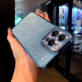 thumbnail image 4 of Compatible with iPhone 14 Pro Case for Women Girls, Glitter Luxury Cute Flexible Plating, Shockproof Full Camera Lens Protective Phone Cases for iPhone 14 Pro Cute 6.1''- Blue, 4 of 12